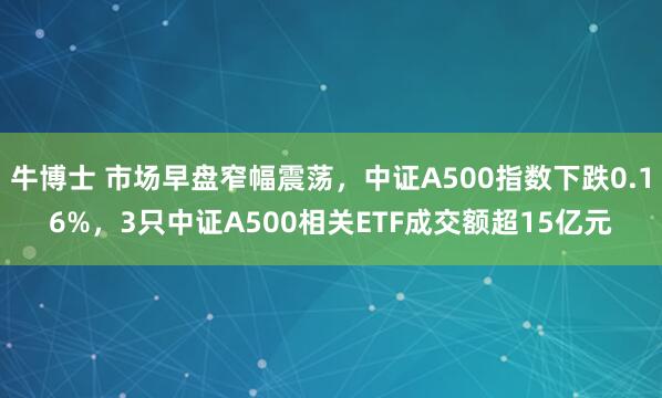 牛博士 市场早盘窄幅震荡，中证A500指数下跌0.16%，3只中证A500相关ETF成交额超15亿元