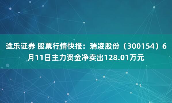 途乐证券 股票行情快报：瑞凌股份（300154）6月11日主力资金净卖出128.01万元